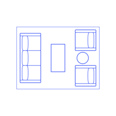 Layouts Living Rooms Sofa Facing Armchairs Outline Icon Svg Set, Free Vectors File